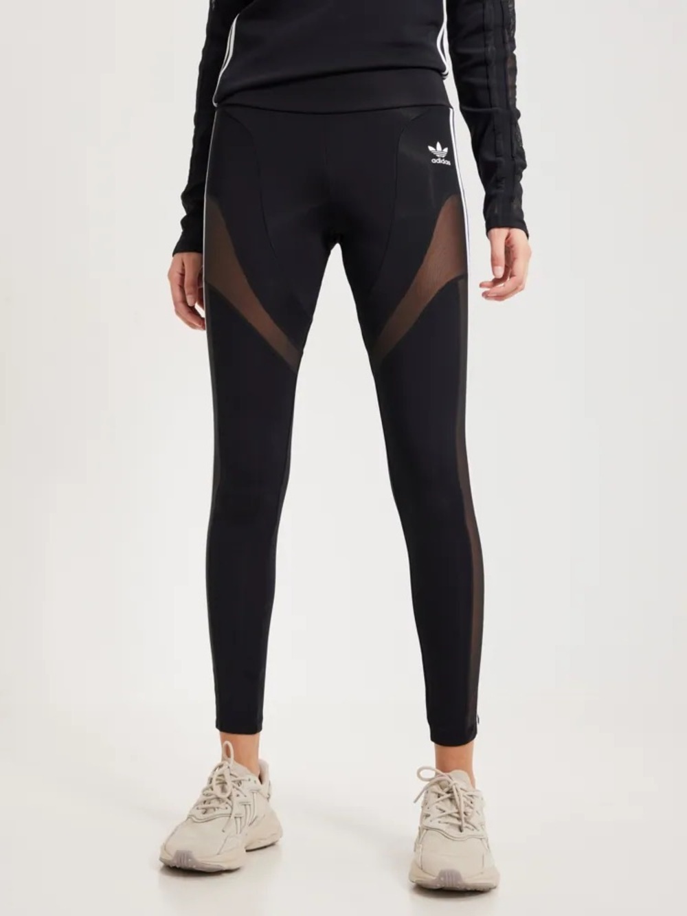 Adidas Black High-Waist Leggings with Mesh Panels Size S